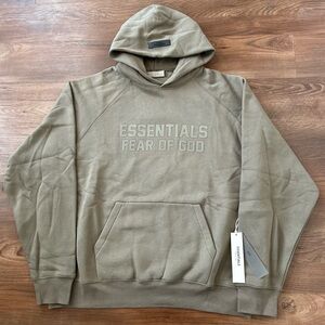 New Authentic Fear of God Essentials Pullover Hoodie Wood FW22 Size Large